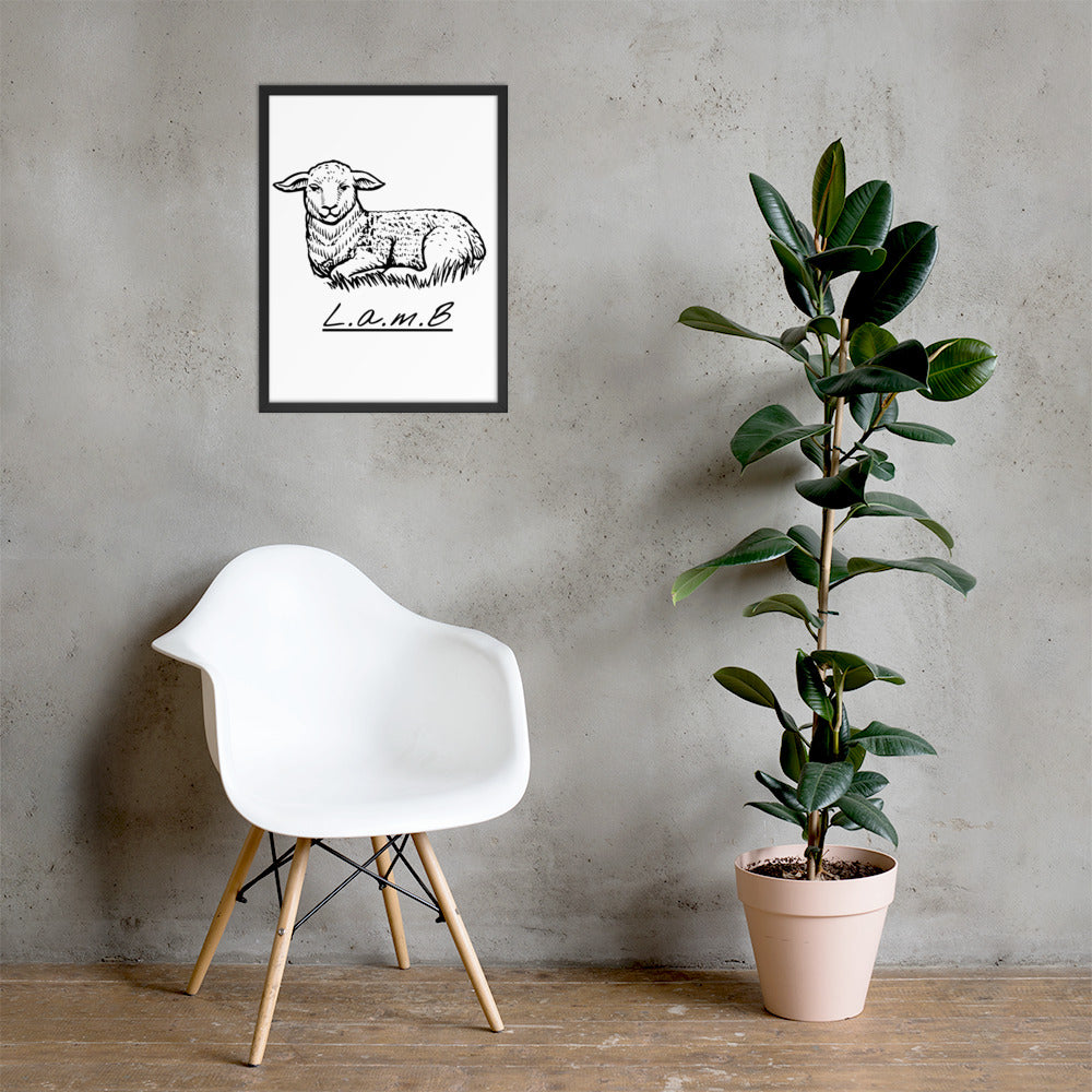Lamb Framed Photo Paper Poster - Lamb Fashion Store