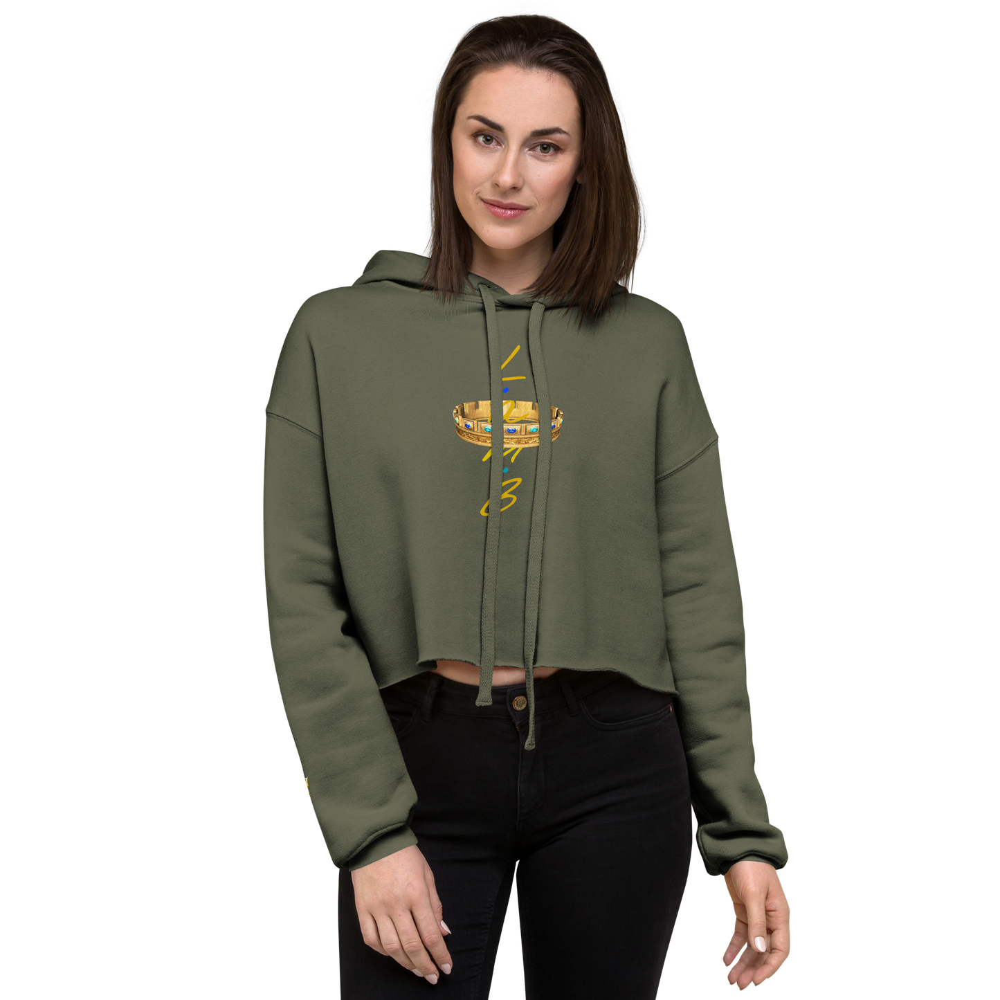Women's Lamb Gold/Thorn Crown Crop Hoodie - Lamb Fashion Store