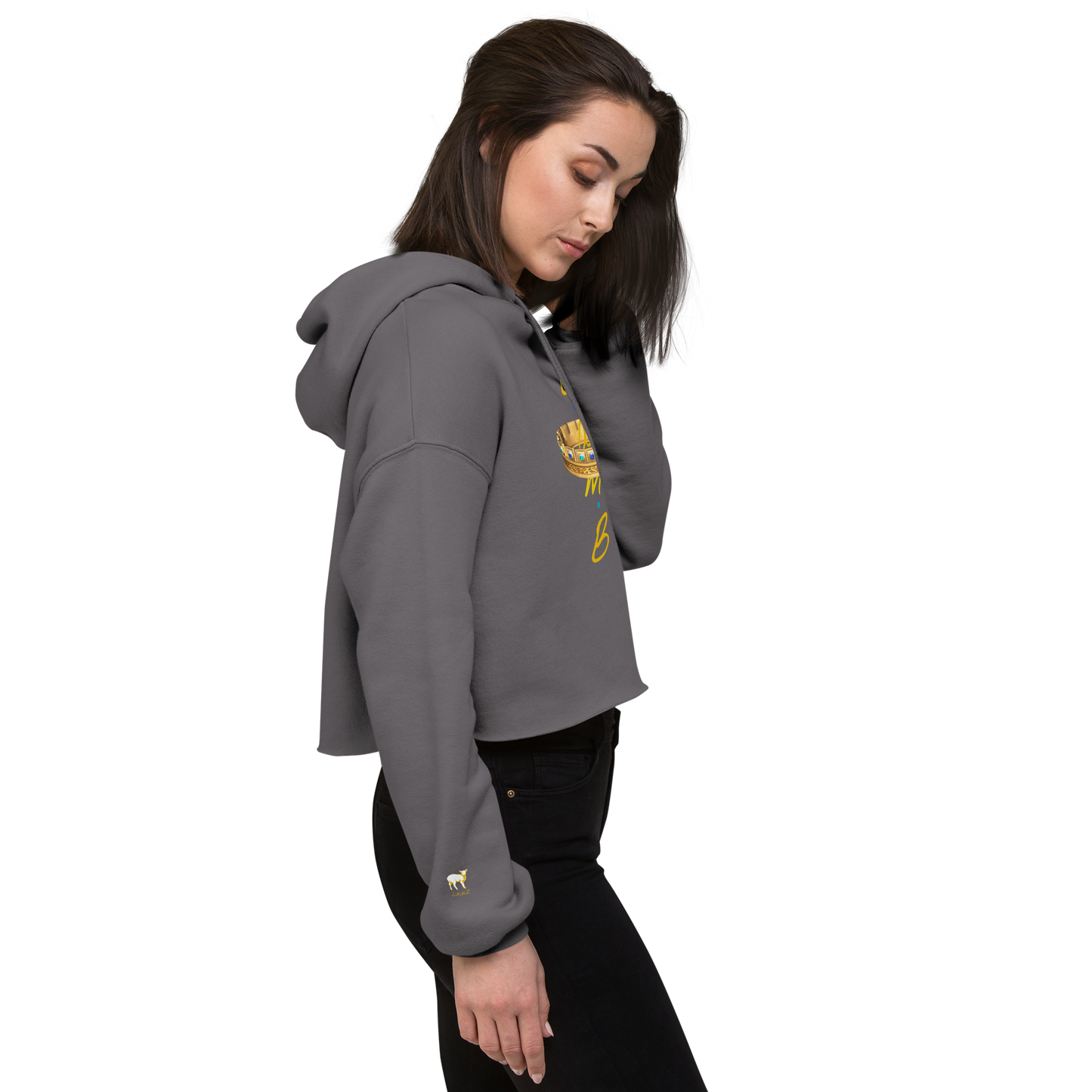 Women's Lamb Gold/Thorn Crown Crop Hoodie - Lamb Fashion Store