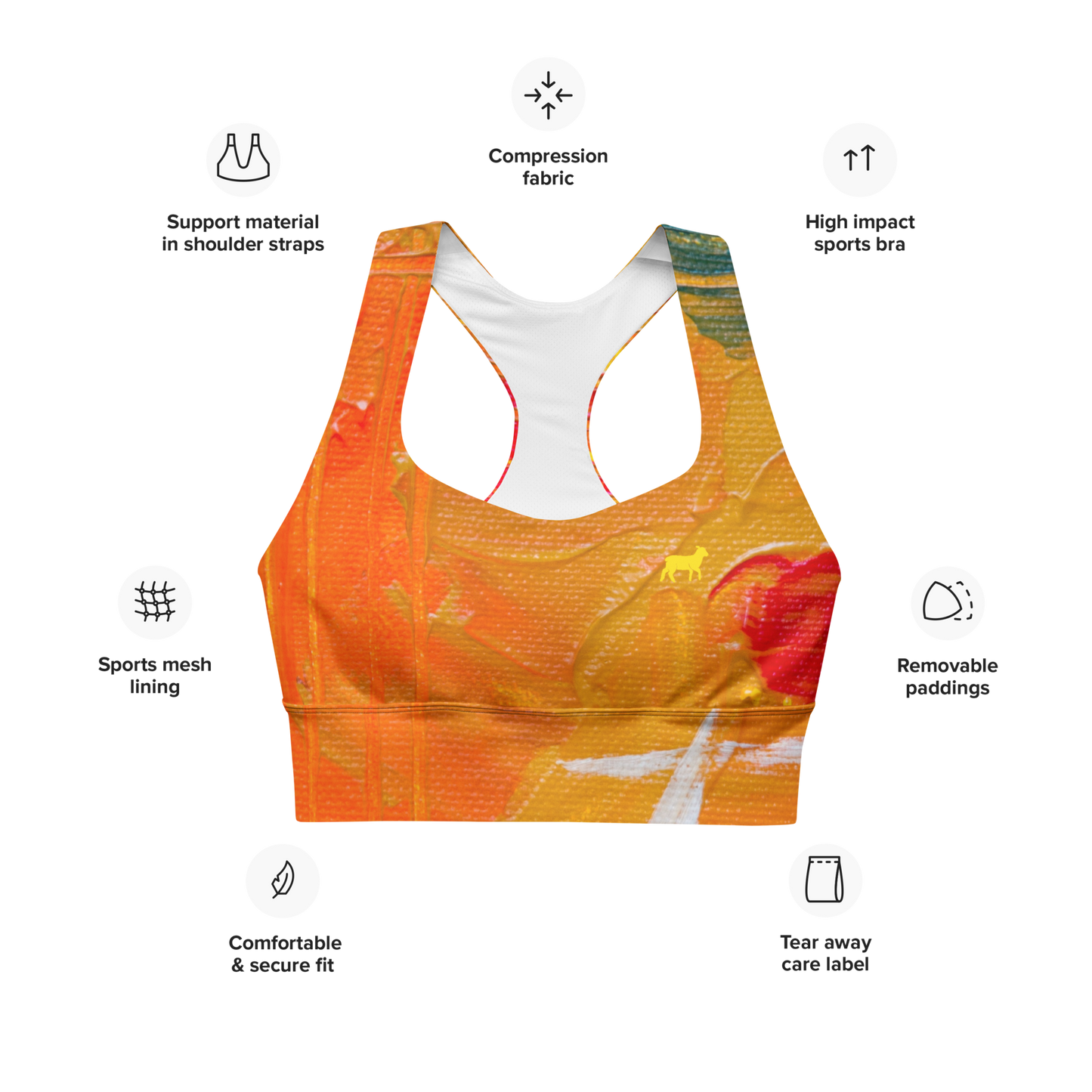 Women's Lamb Longline Sports Bra - Lamb Fashion Store