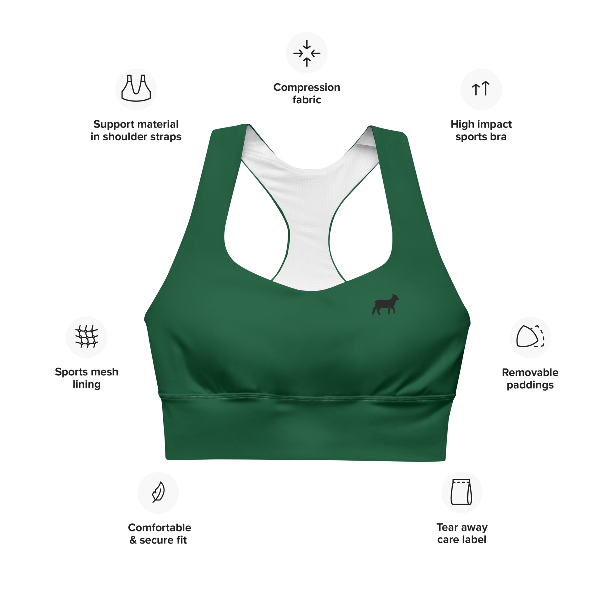 Women's Lamb Longline Sports Bra - Lamb Fashion Store