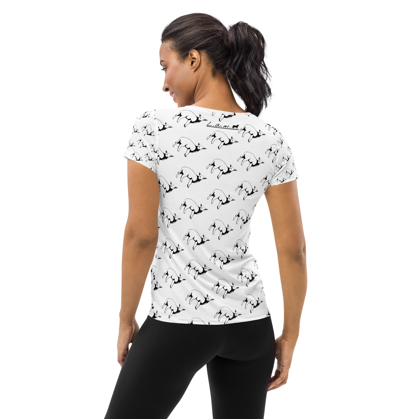 Women's Lamb T-shirt with Moisture Management (Black) - Lamb Fashion Store