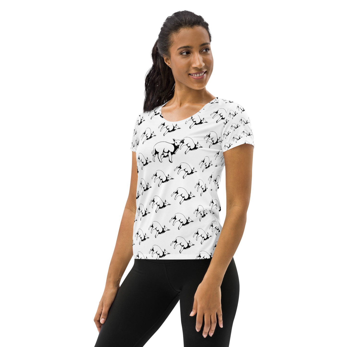 Women's Lamb T-shirt with Moisture Management (Black) - Lamb Fashion Store