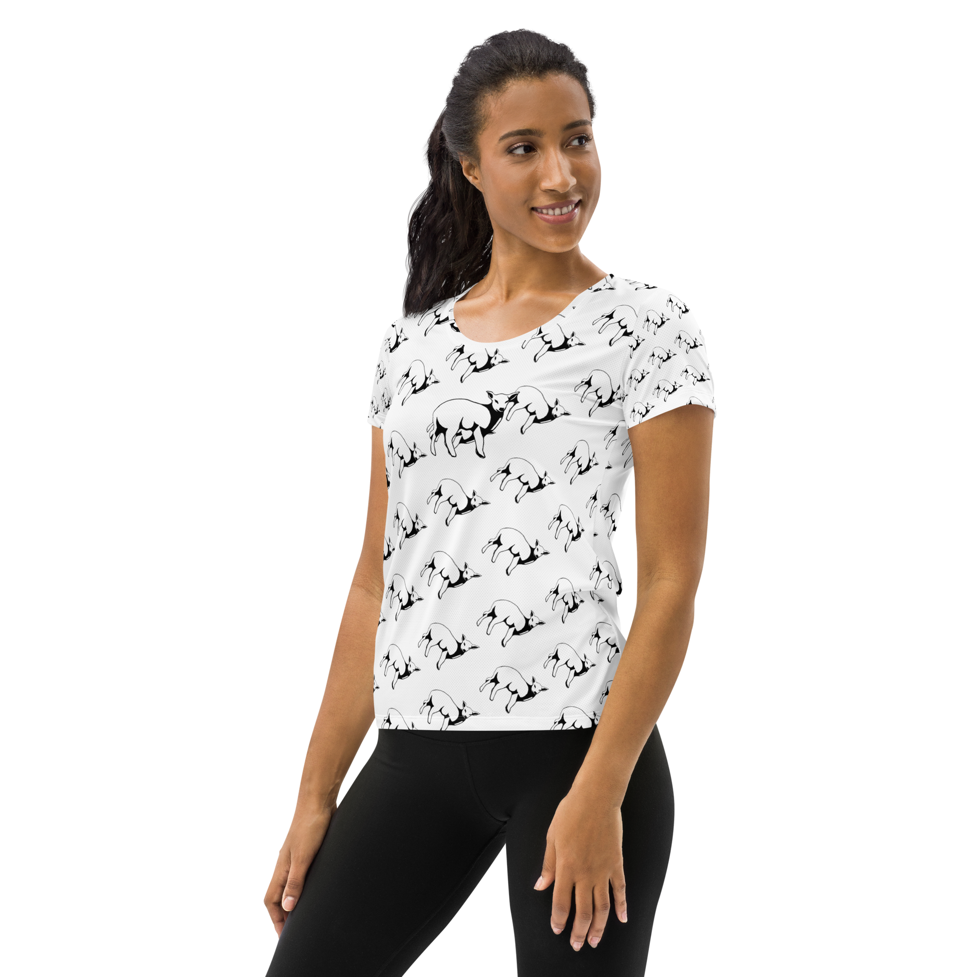 Women's Lamb T-shirt with Moisture Management (Black) - Lamb Fashion Store