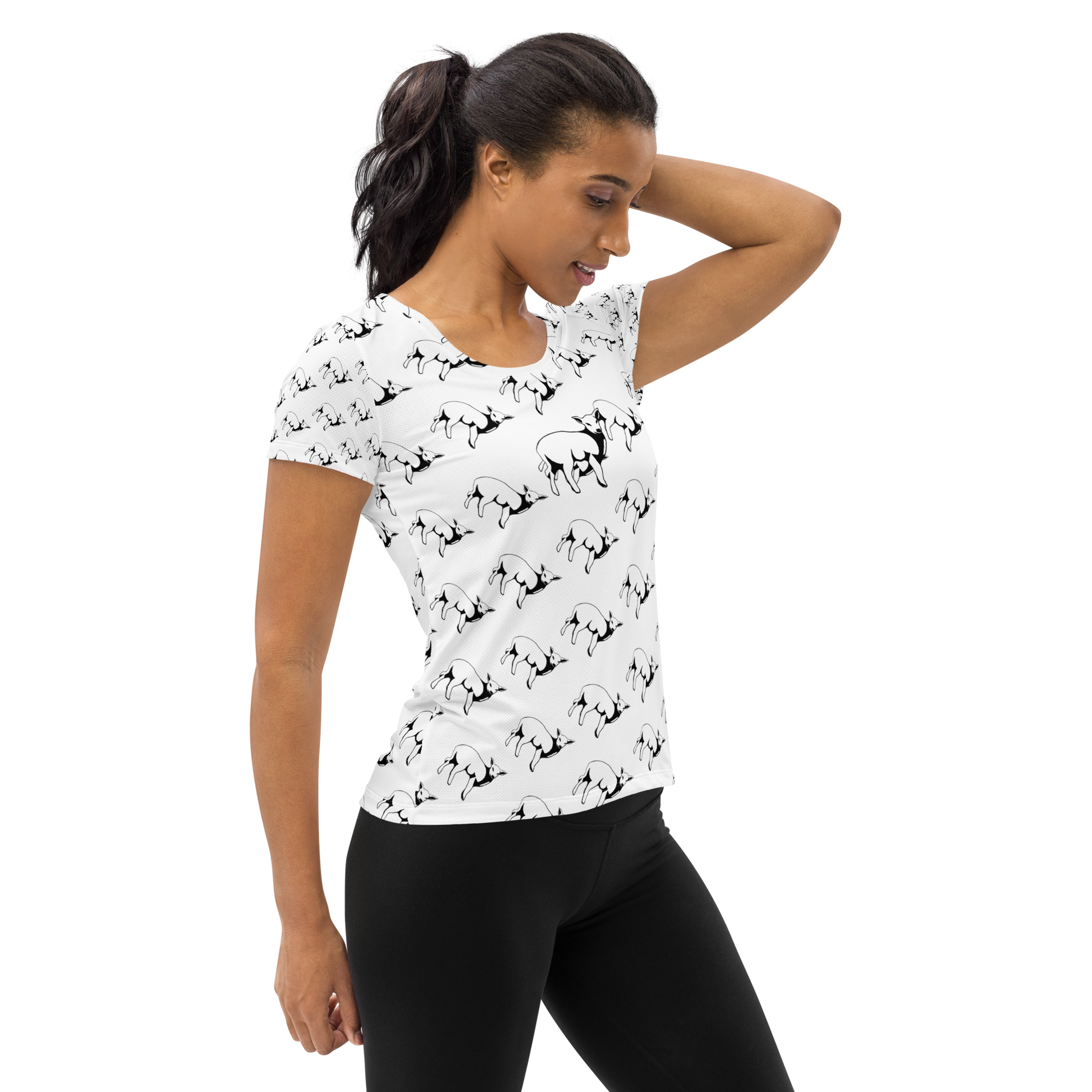 Women's Lamb T-shirt with Moisture Management (Black) - Lamb Fashion Store