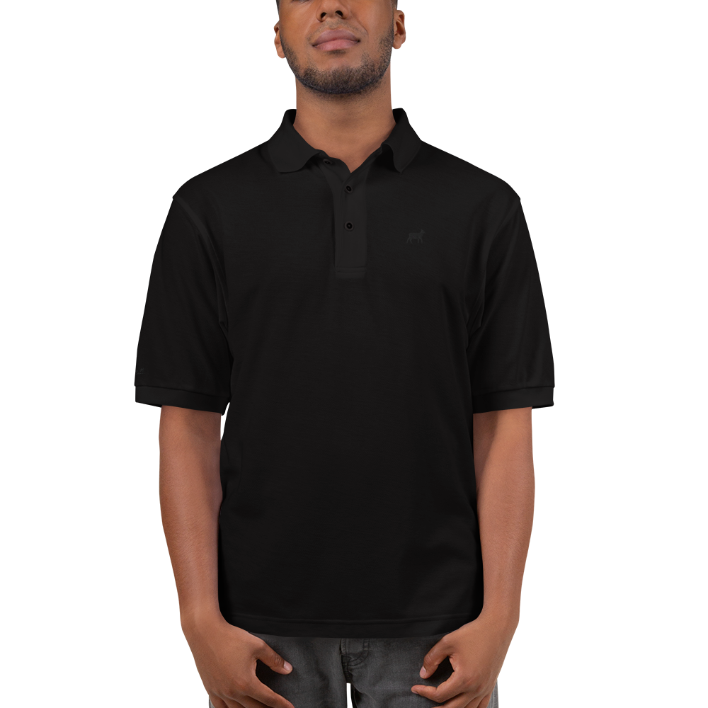 Men's Lamb Premium Polo (Black Logo)