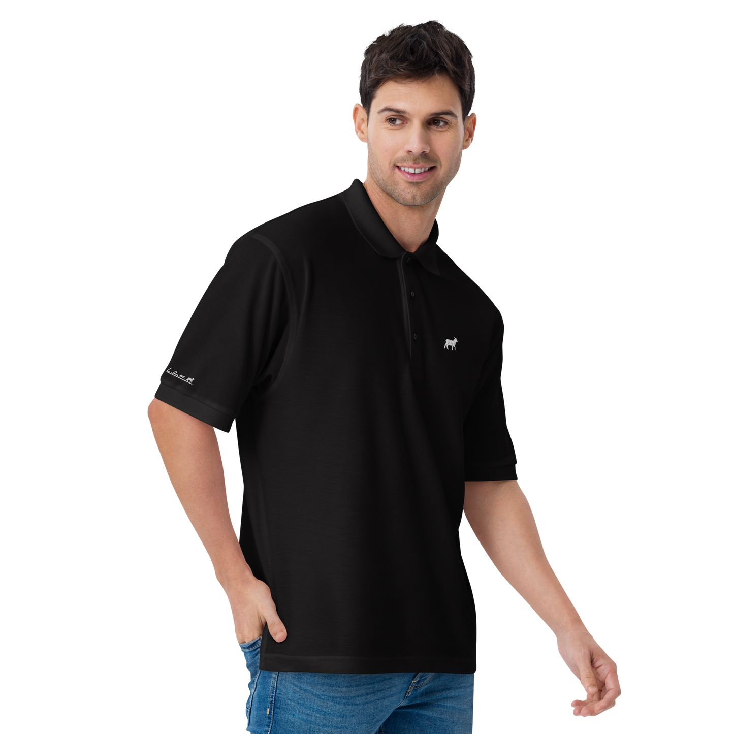 Men's Lamb Premium Polo (ALL COLORS WHITE LOGO)