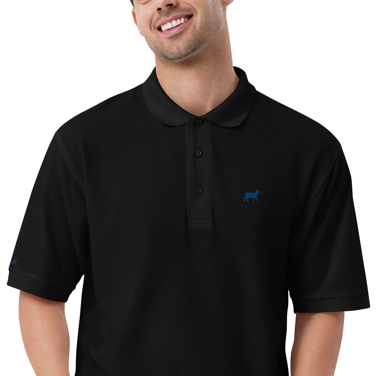 Men's Lamb Premium Polo (ROYAL BLUE LOGO)