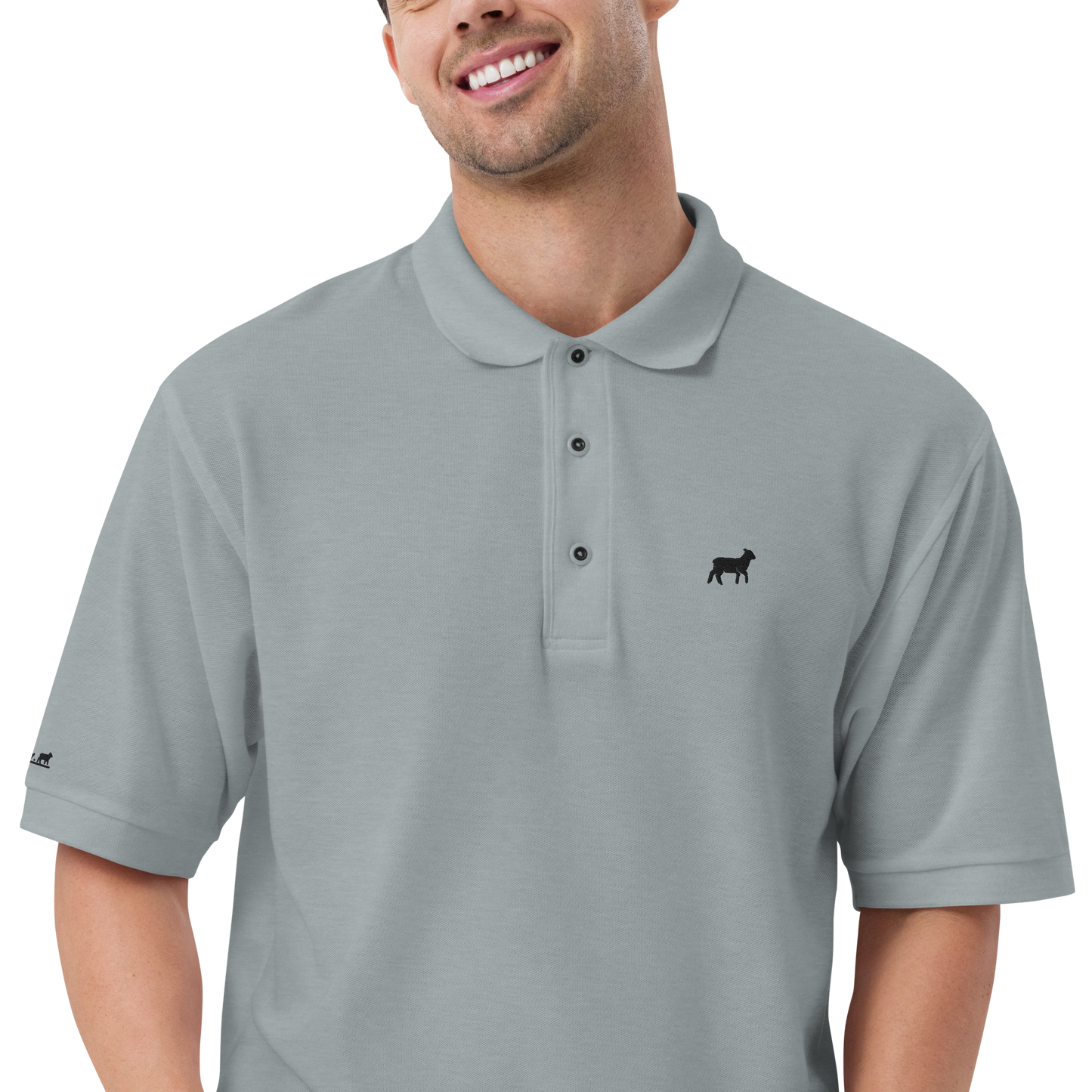 Men's Lamb Premium Polo (Black Logo)