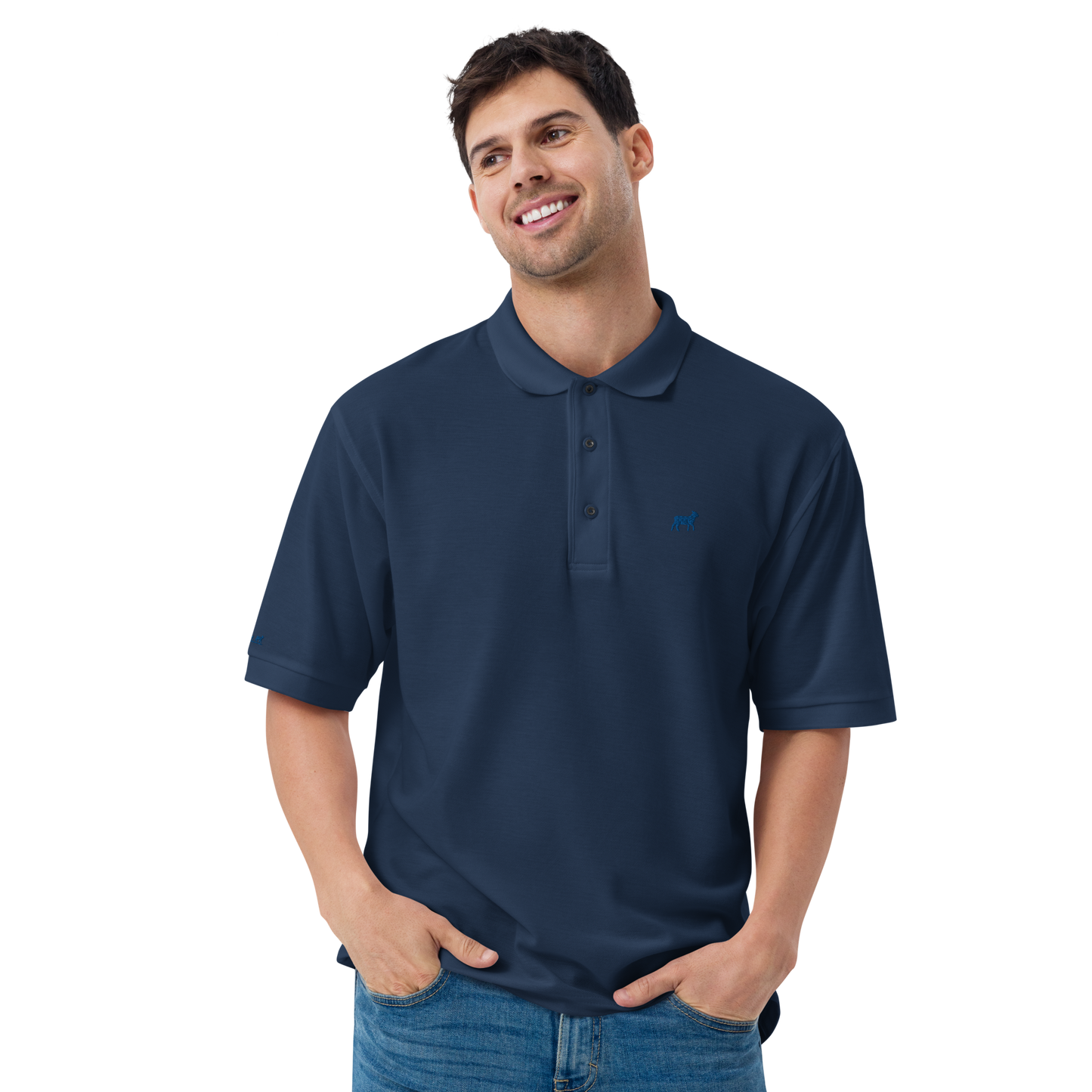 Men's Lamb Premium Polo (ROYAL BLUE LOGO)