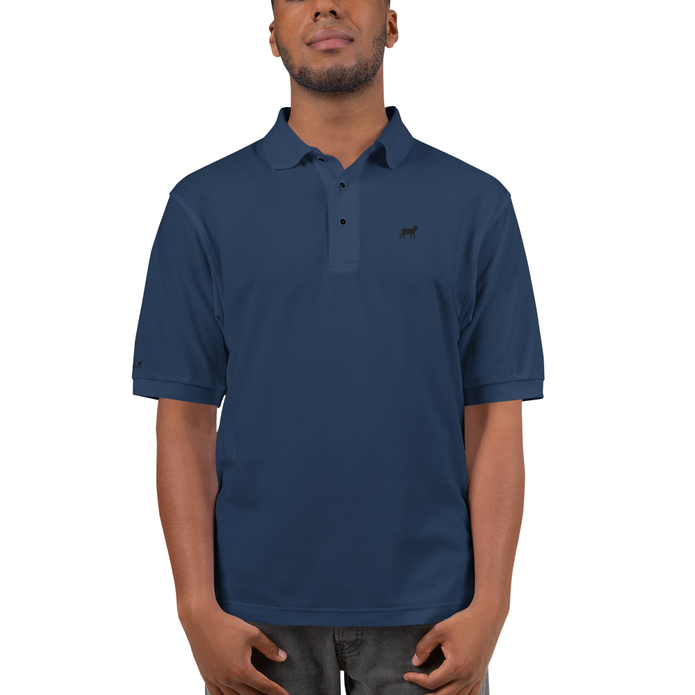 Men's Lamb Premium Polo (Black Logo)