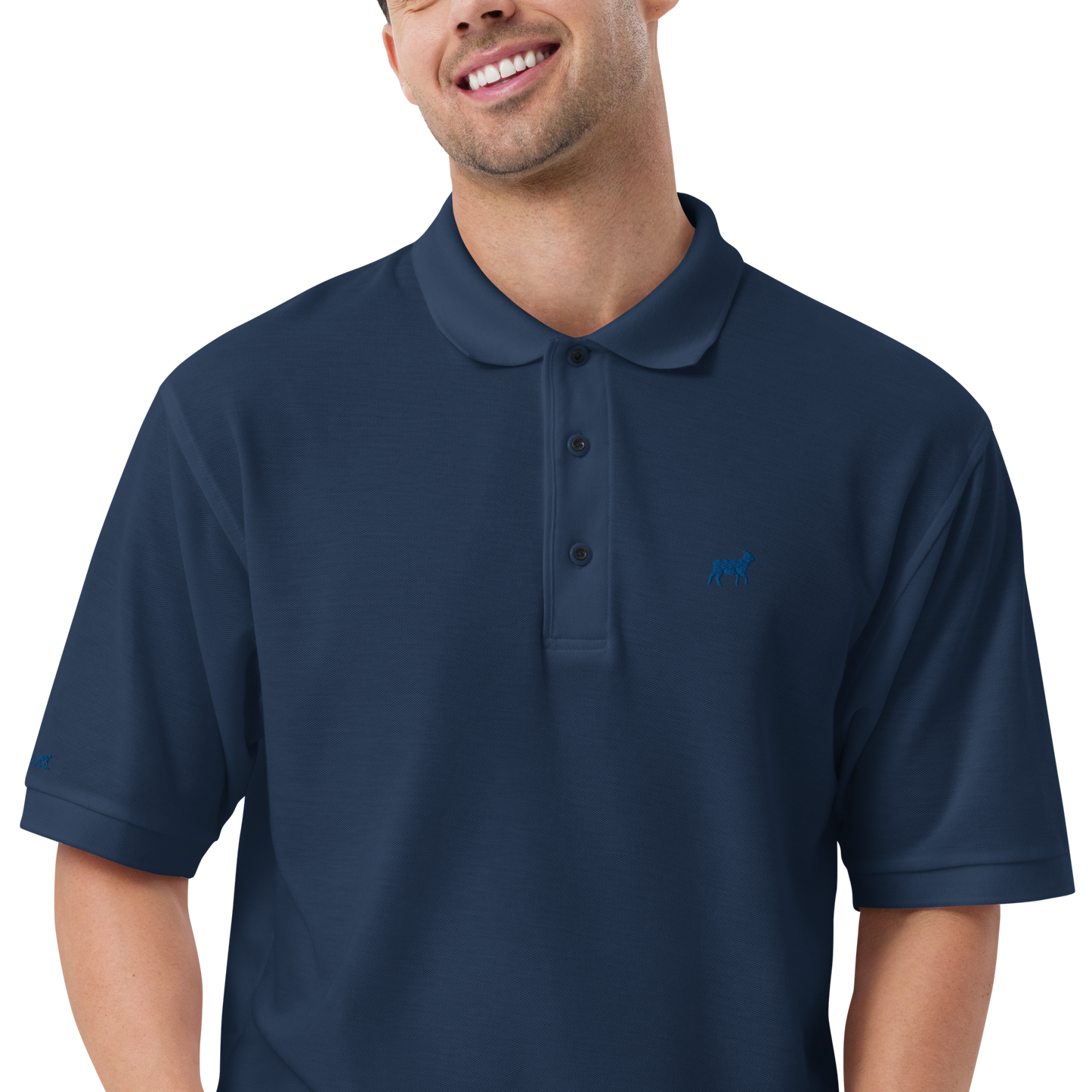 Men's Lamb Premium Polo (ROYAL BLUE LOGO)