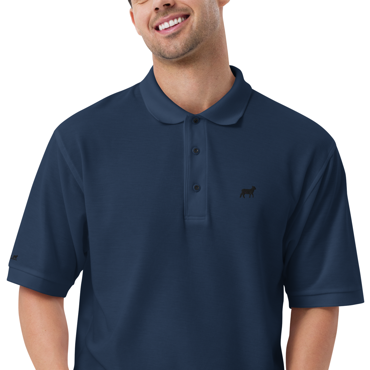 Men's Lamb Premium Polo (Black Logo)