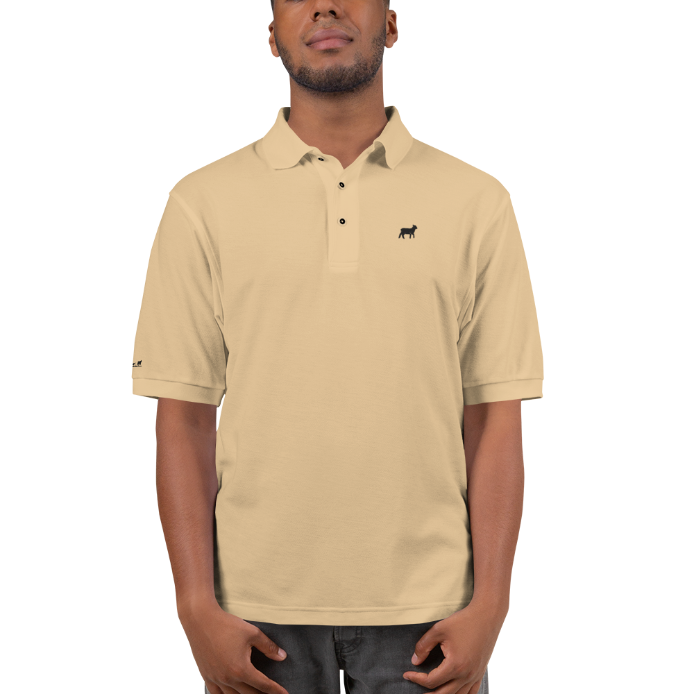 Men's Lamb Premium Polo (Black Logo)