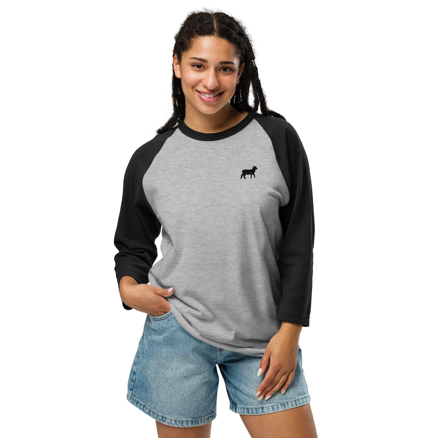 Women's Lamb 3/4 Sleeve Raglan Shirt (ALL COLORS) - Lamb Fashion Store