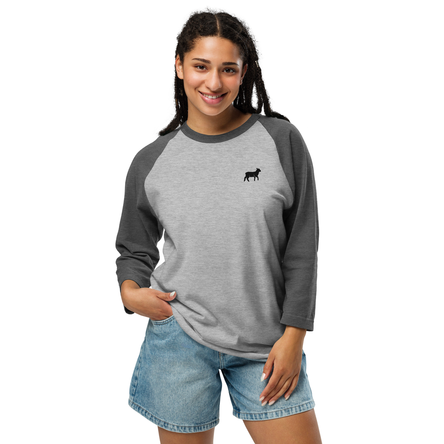 Women's Lamb 3/4 Sleeve Raglan Shirt (ALL COLORS) - Lamb Fashion Store