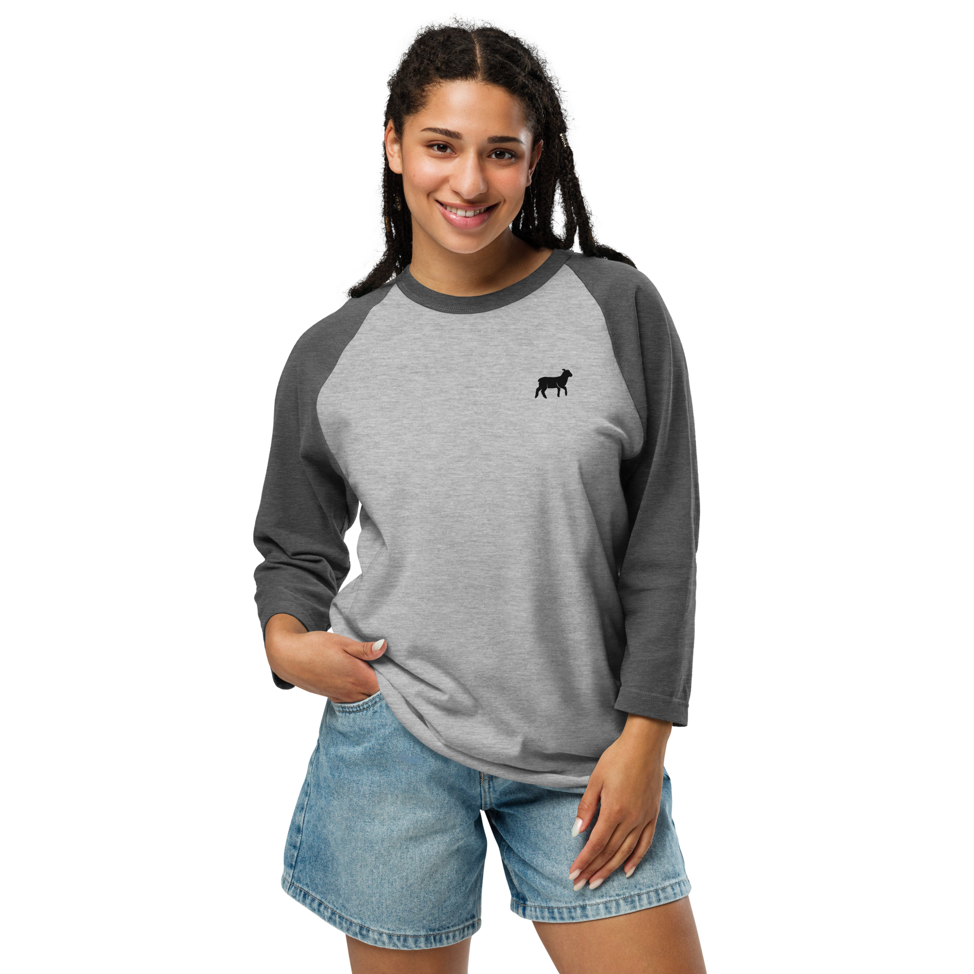 Women's Lamb 3/4 Sleeve Raglan Shirt (ALL COLORS) - Lamb Fashion Store