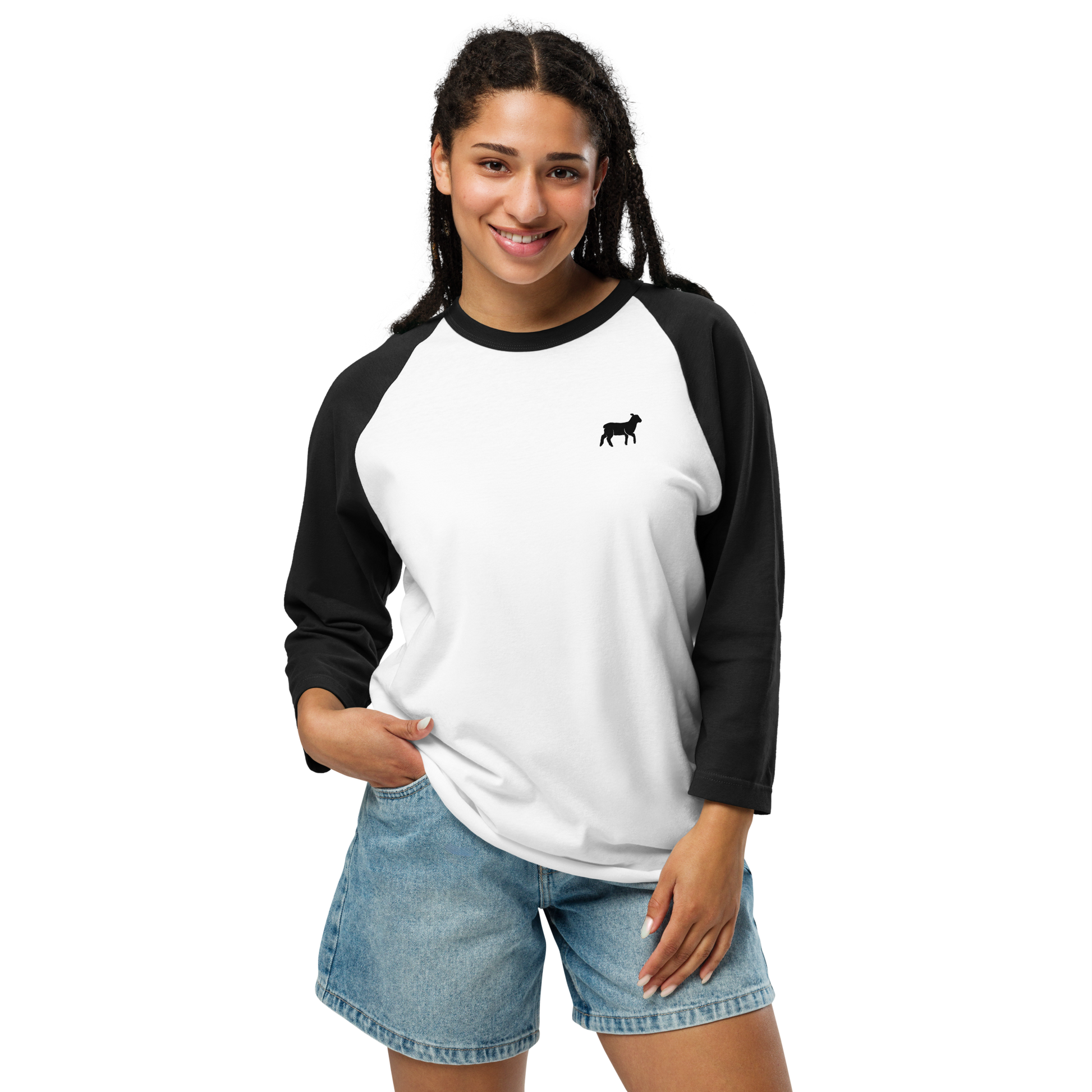 Women's Lamb 3/4 Sleeve Raglan Shirt (ALL COLORS) - Lamb Fashion Store