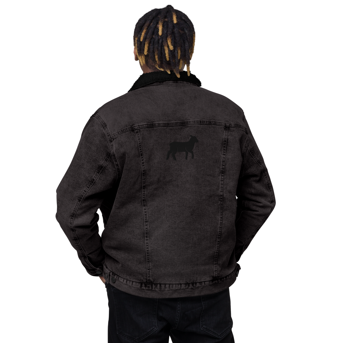 Unisex Lamb Sherpa Jacket (BLACK/DENIM COLORS) - Lamb Fashion Store