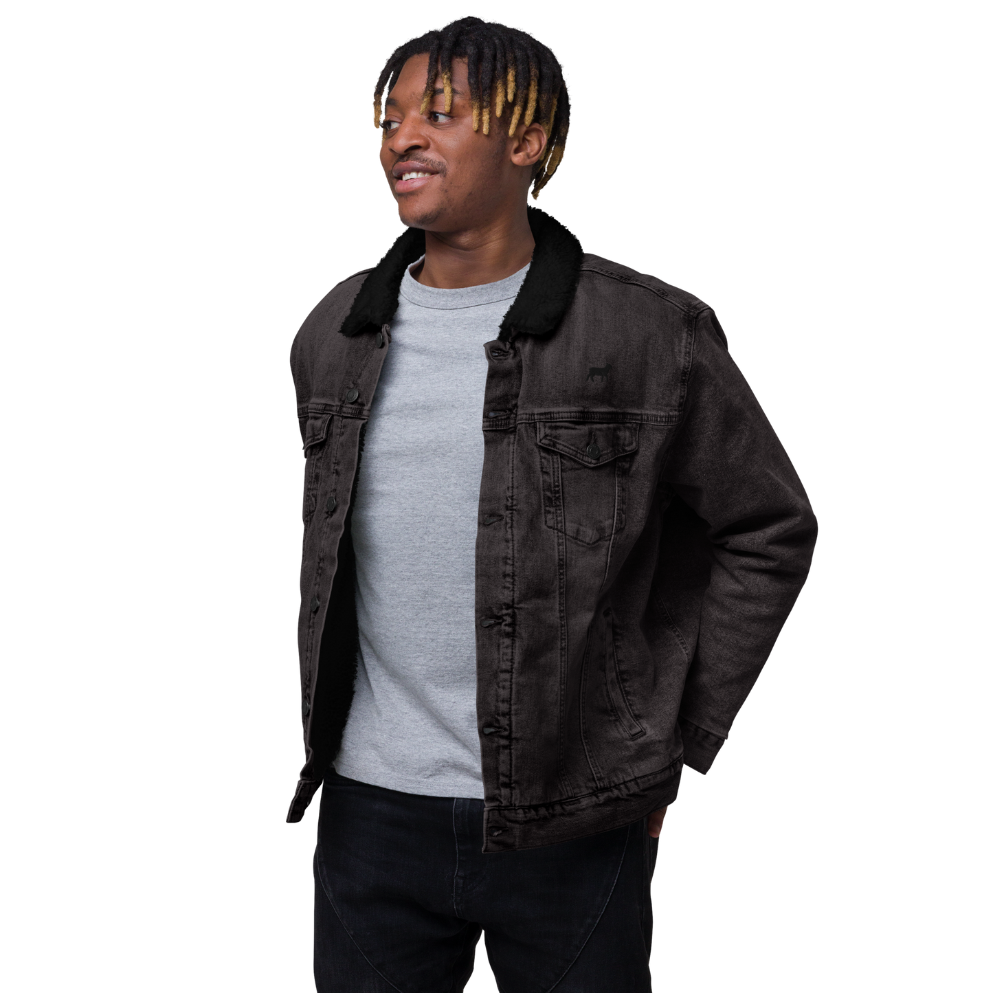 Unisex Lamb Sherpa Jacket (BLACK/DENIM COLORS) - Lamb Fashion Store