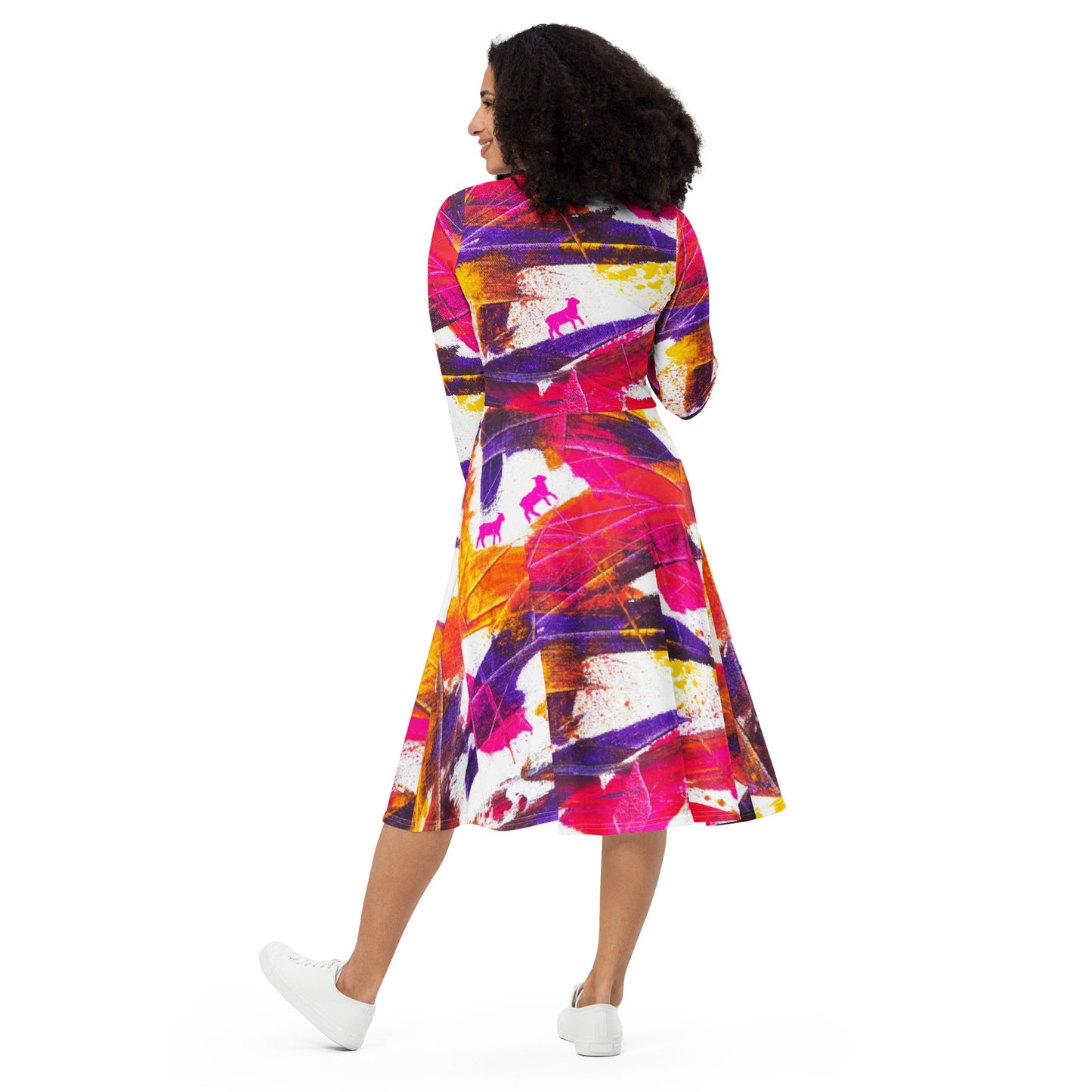 Women's Mix It Up Long Sleeve Midi Dress
