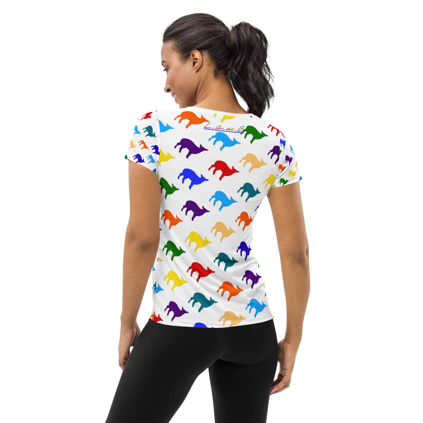 All-Over Print Women's Athletic T-shirt - Lamb Fashion Store