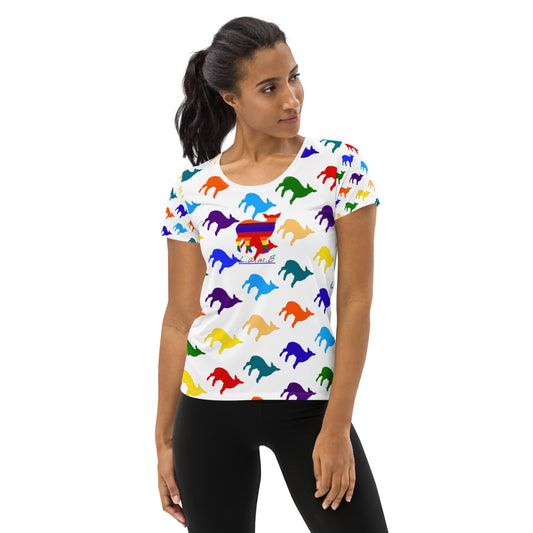 All-Over Print Women's Athletic T-shirt - Lamb Fashion Store
