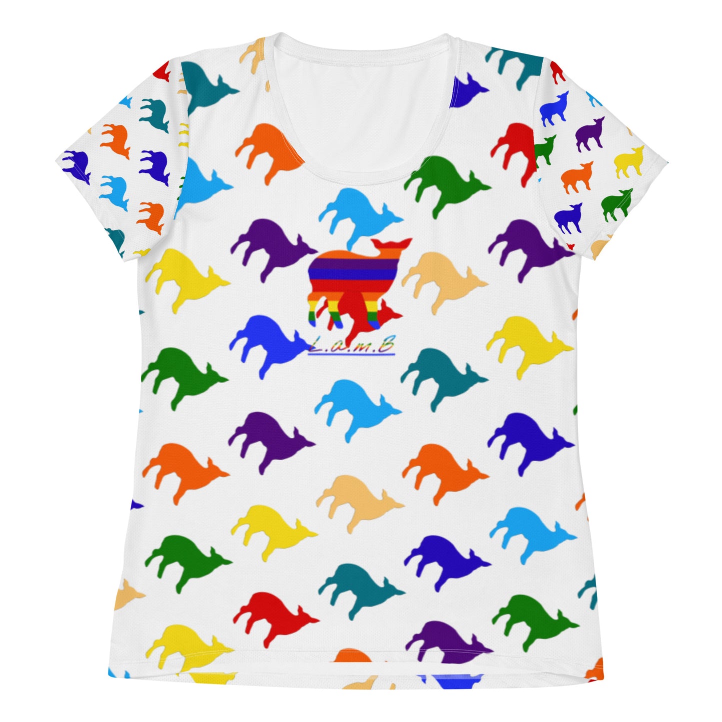 All-Over Print Women's Athletic T-shirt - Lamb Fashion Store