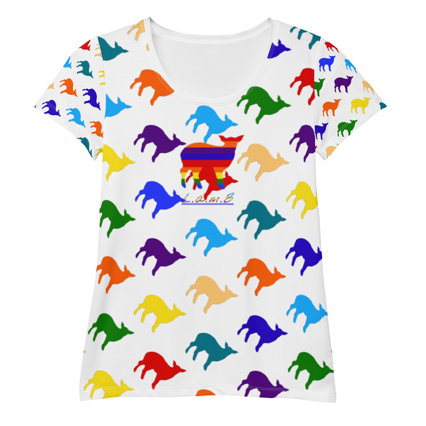 All-Over Print Women's Athletic T-shirt - Lamb Fashion Store