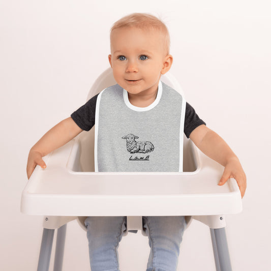 Lamb Embroidered Baby Bib - Lamb Fashion Store