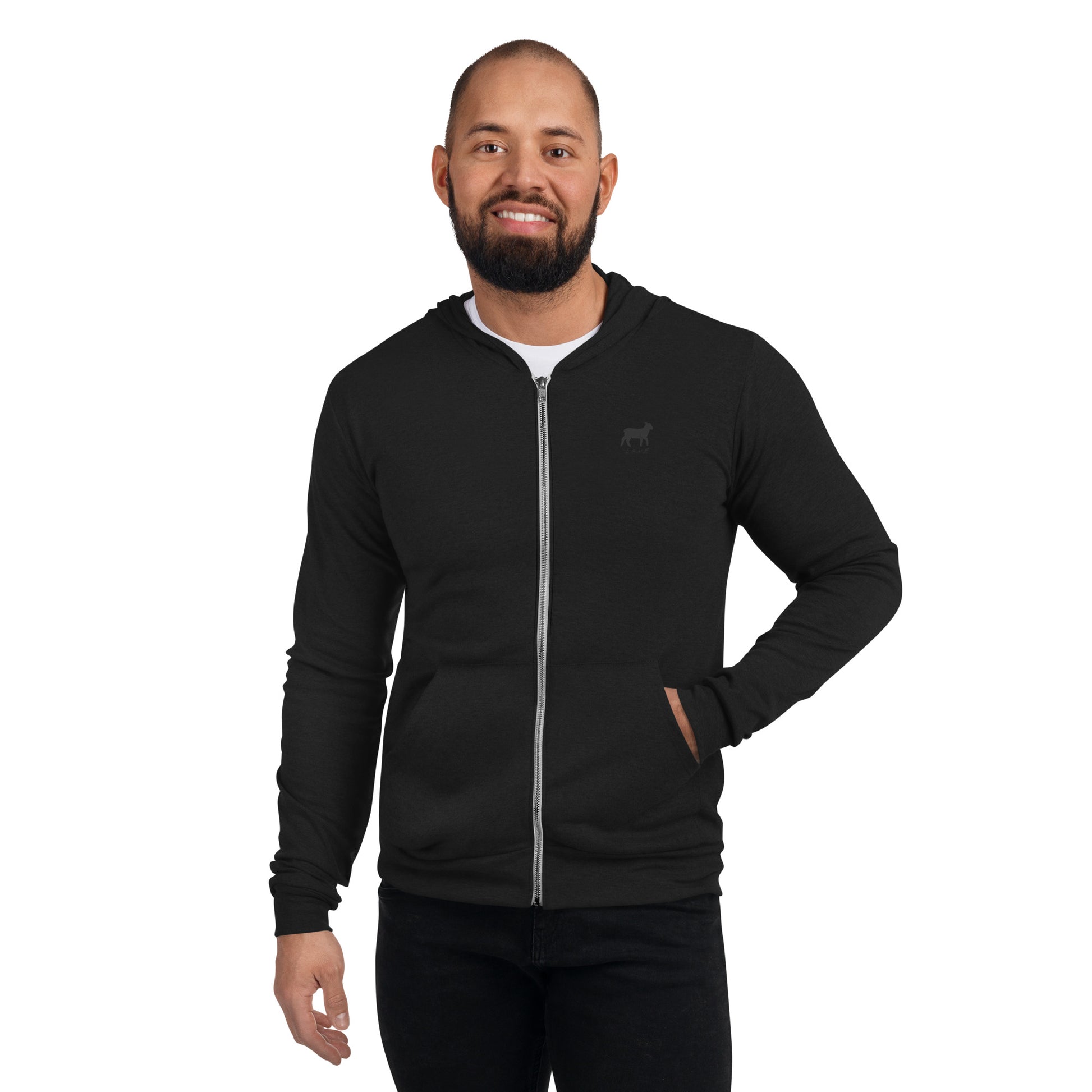 Unisex Zip Hoodie (BLACK/GREY COLORS) - Lamb Fashion Store