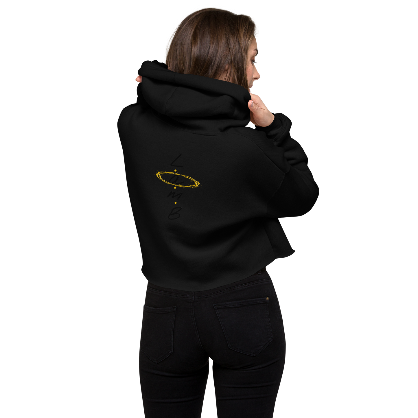 Women's Lamb Gold/Thorn Crown  Crop Hoodie - Lamb Fashion Store