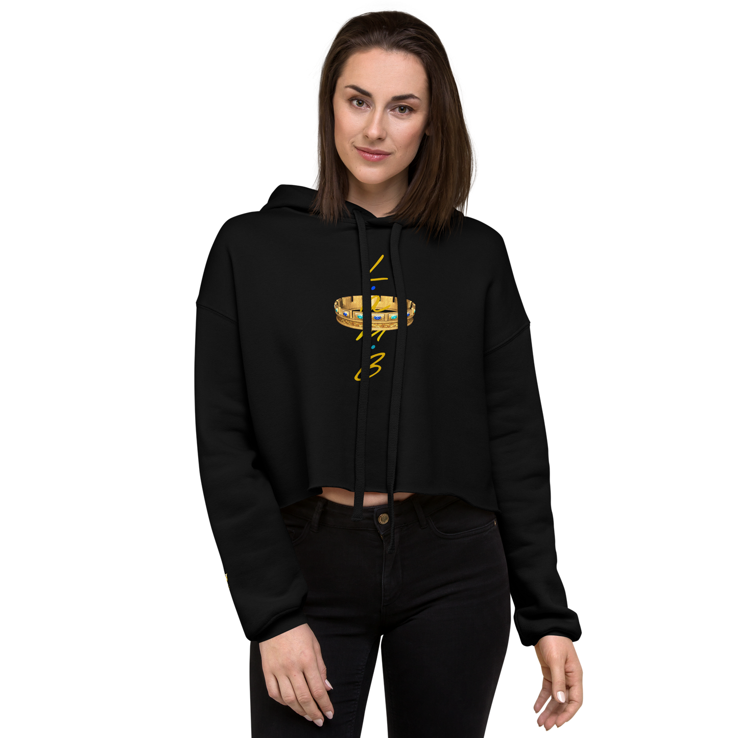 Women's Lamb Gold/Thorn Crown  Crop Hoodie - Lamb Fashion Store