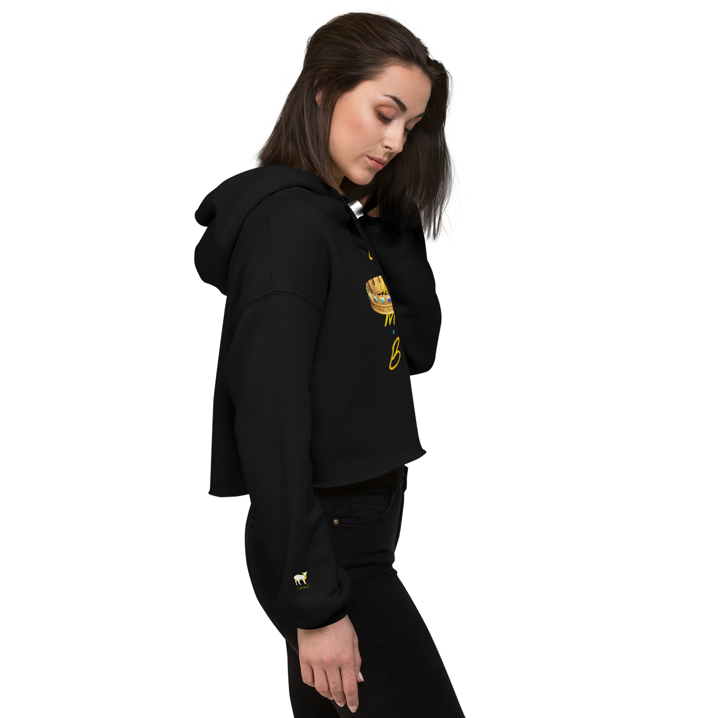 Women's Lamb Gold/Thorn Crown  Crop Hoodie - Lamb Fashion Store