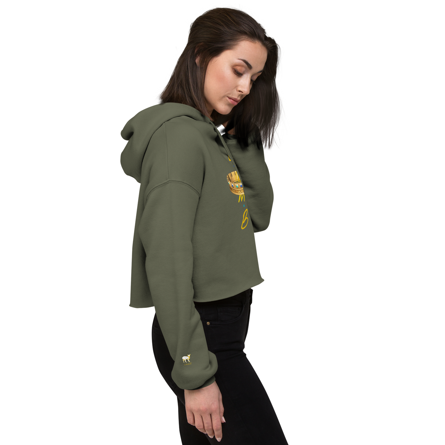 Women's Lamb Gold/Thorn Crown  Crop Hoodie - Lamb Fashion Store