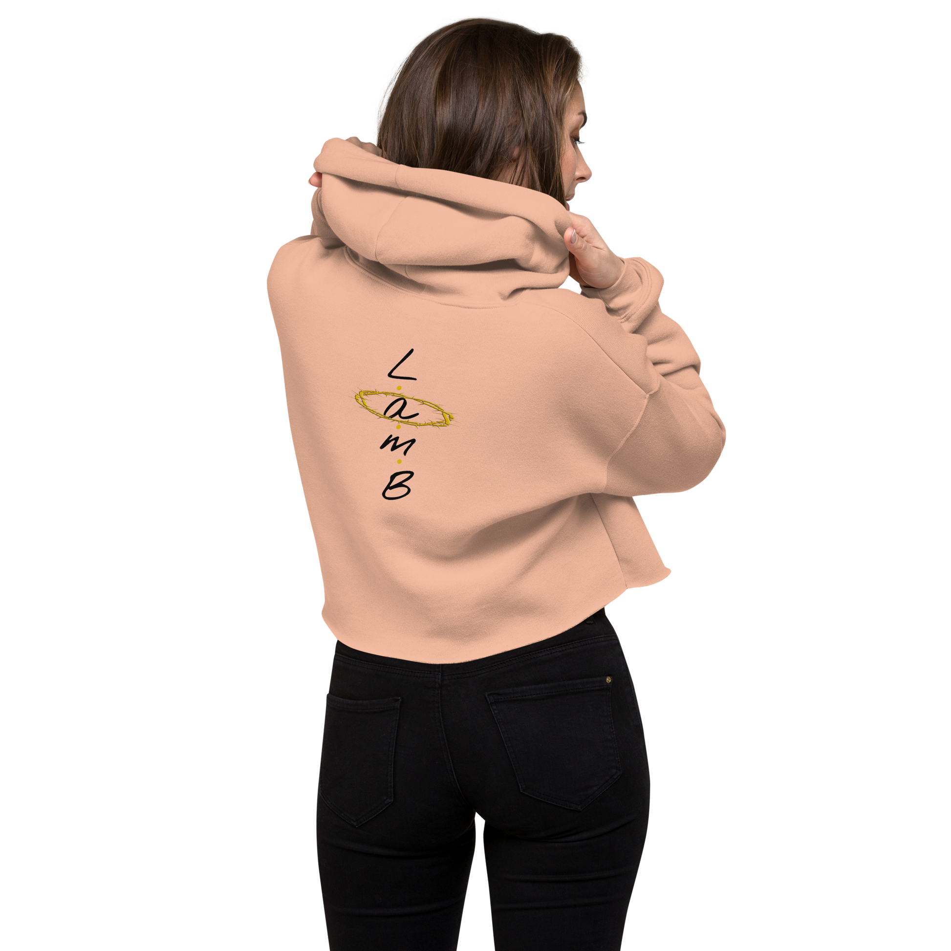 Women's Lamb Gold/Thorn Crown  Crop Hoodie - Lamb Fashion Store