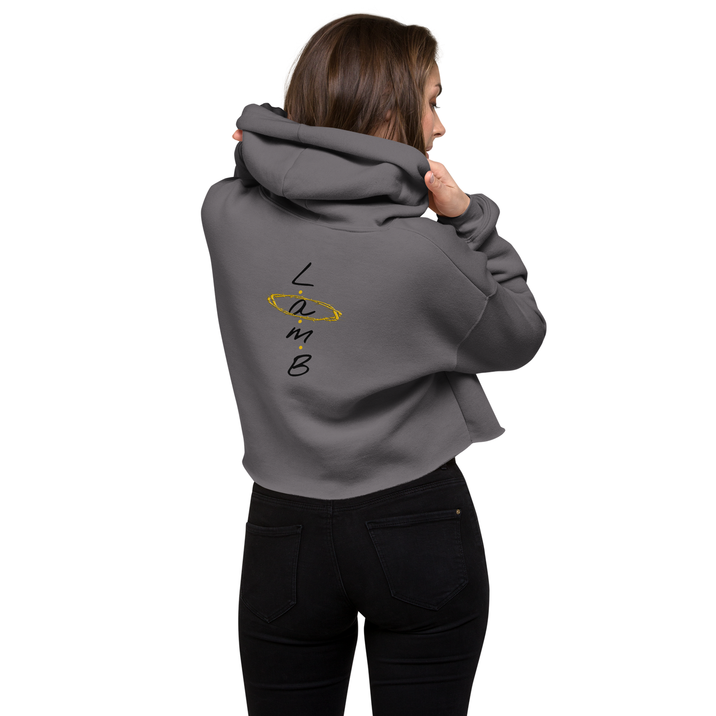 Women's Lamb Gold/Thorn Crown  Crop Hoodie - Lamb Fashion Store