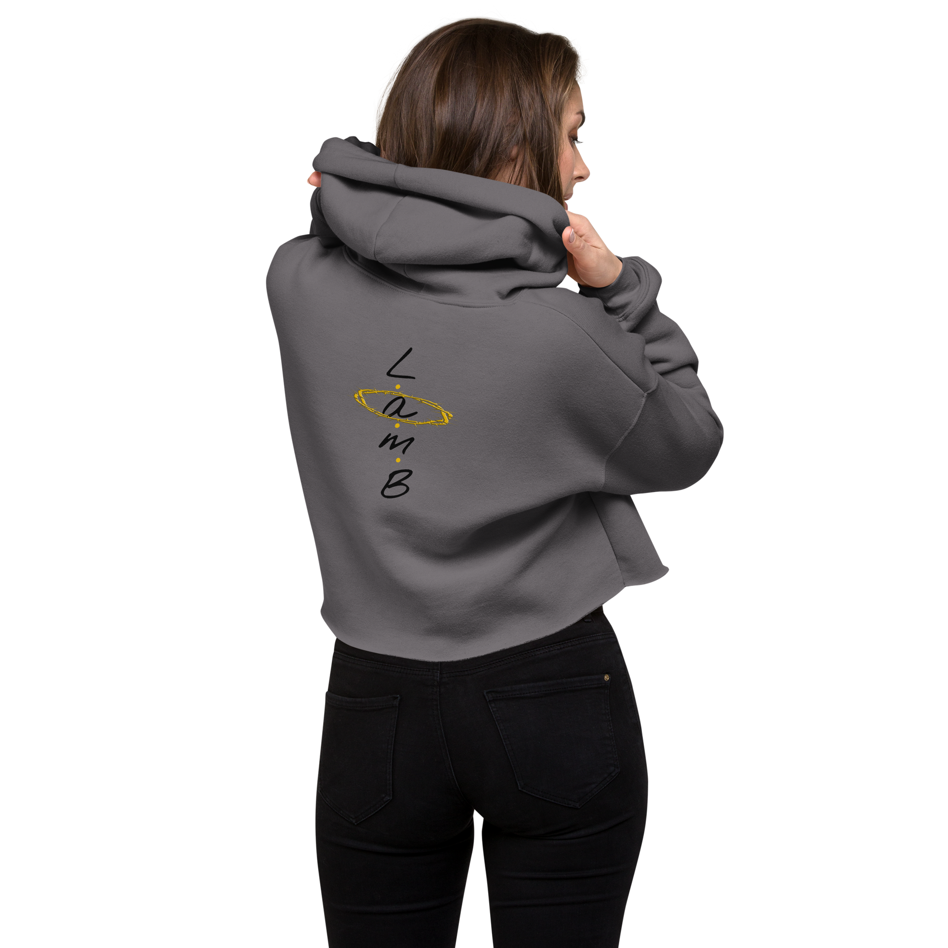 Women's Lamb Gold/Thorn Crown  Crop Hoodie - Lamb Fashion Store