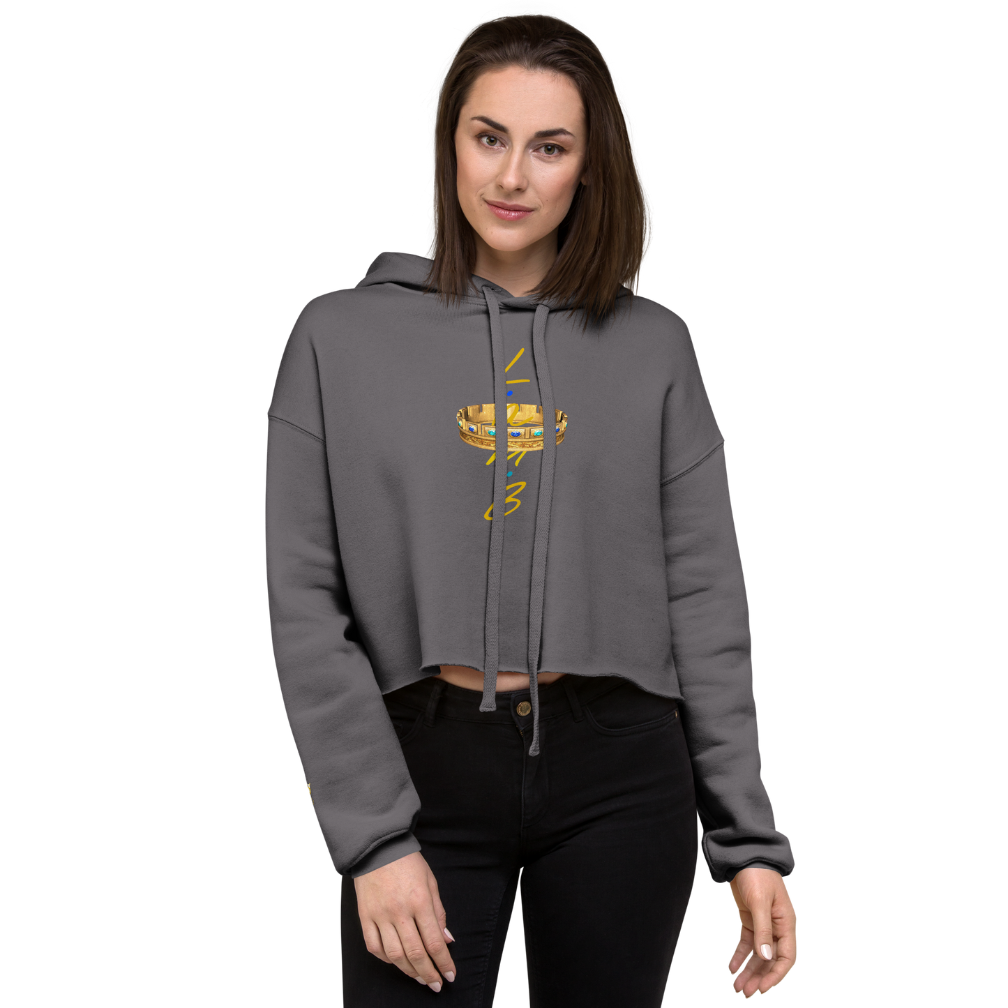 Women's Lamb Gold/Thorn Crown  Crop Hoodie - Lamb Fashion Store