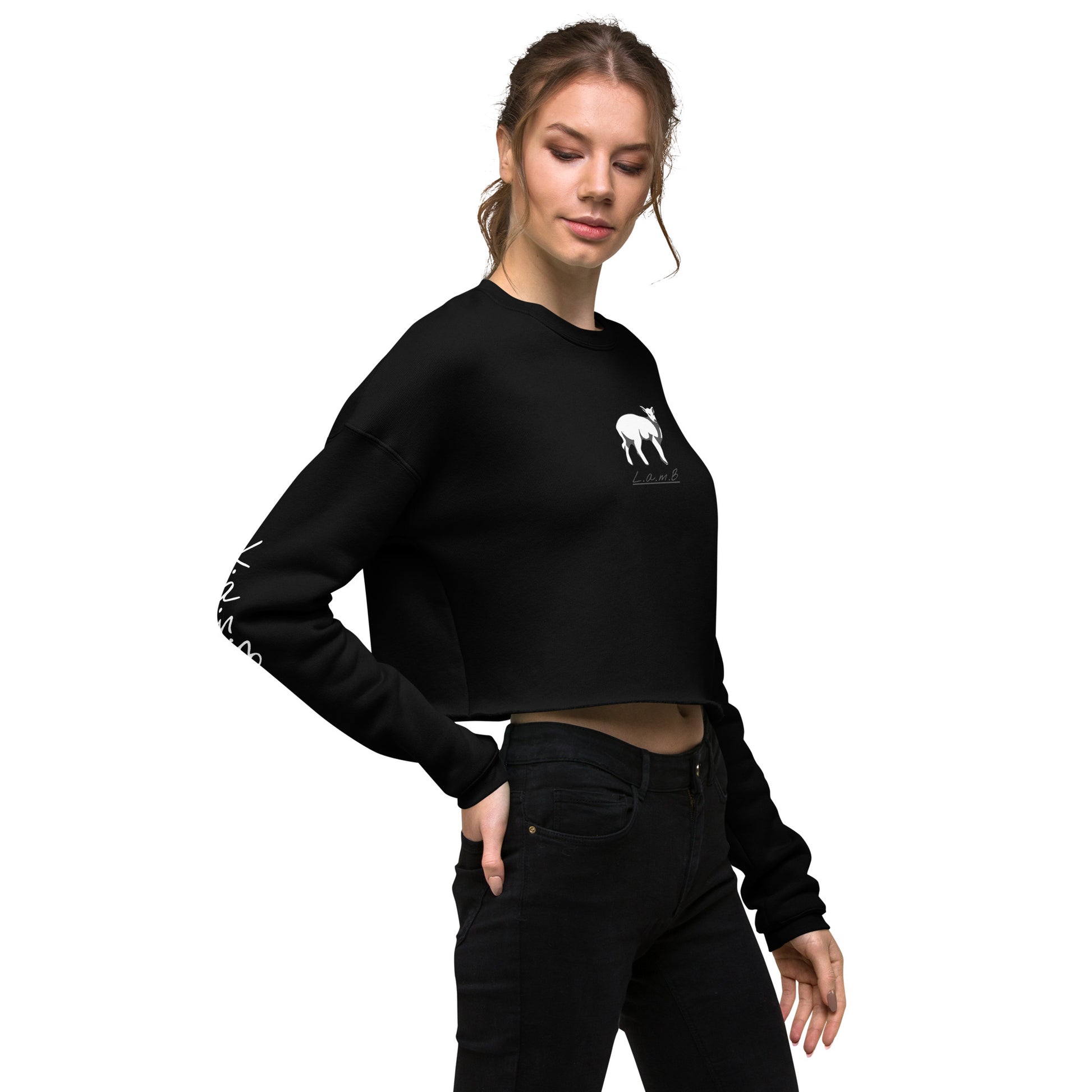 Women's Lamb Crop Sweatshirt (Magnetic Gray) - Lamb Fashion Store